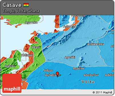 Political Panoramic Map of Casave