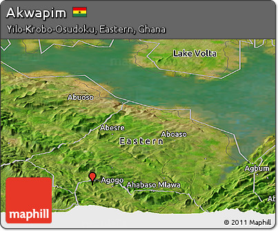 Satellite Panoramic Map of Akwapim