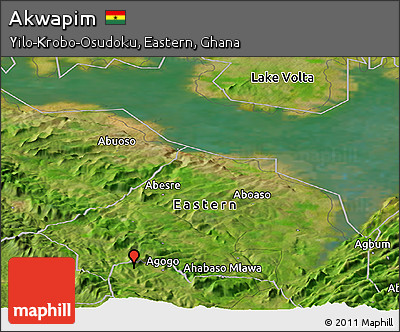Satellite Panoramic Map of Akwapim