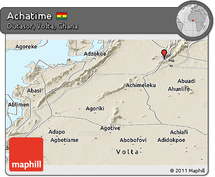Shaded Relief Panoramic Map of Achatime