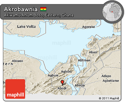 Shaded Relief Panoramic Map of Akrobawnia