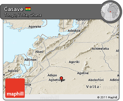 Shaded Relief Panoramic Map of Casave