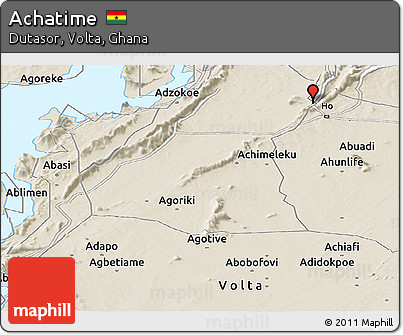 Shaded Relief Panoramic Map of Achatime