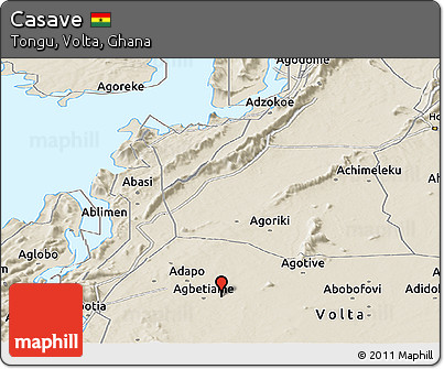 Shaded Relief Panoramic Map of Casave