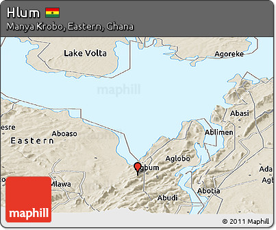 Shaded Relief Panoramic Map of Hlum