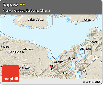 Shaded Relief Panoramic Map of Sapaw