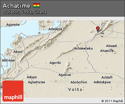 Shaded Relief Panoramic Map of Achatime