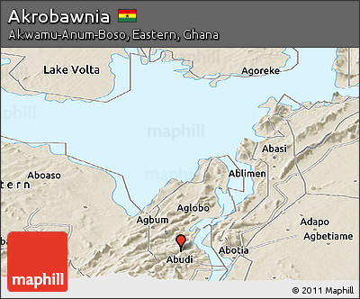 Shaded Relief Panoramic Map of Akrobawnia