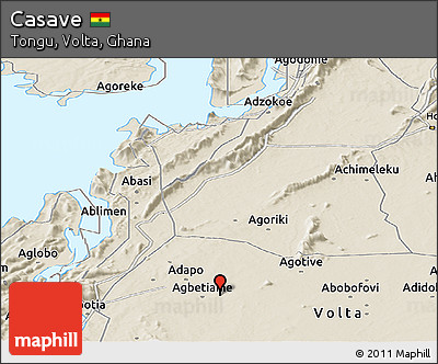 Shaded Relief Panoramic Map of Casave
