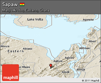 Shaded Relief Panoramic Map of Sapaw