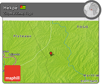Physical 3D Map of Hékpé