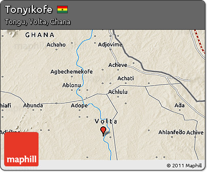 Shaded Relief 3D Map of Tonyikofe