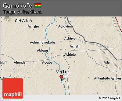 Shaded Relief 3D Map of Gamokofe