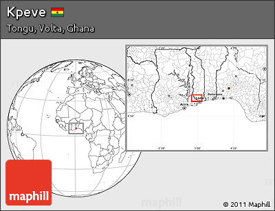 Blank Location Map of Kpeve