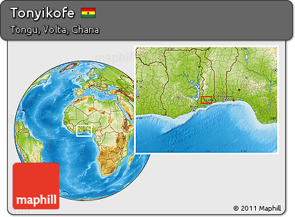 Physical Location Map of Tonyikofe