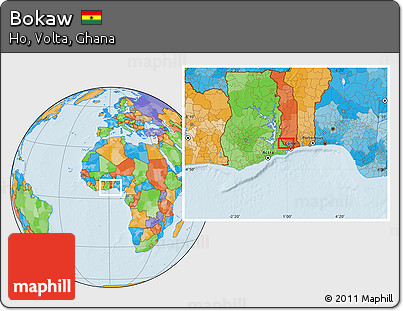 Political Location Map of Bokaw