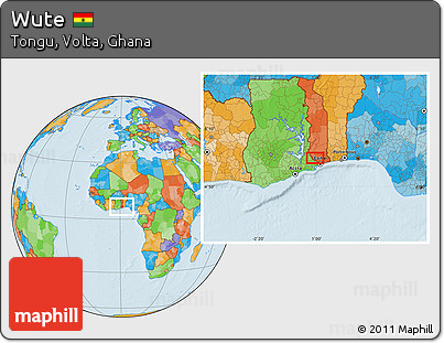 Political Location Map of Wute
