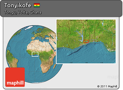 Satellite Location Map of Tonyikofe