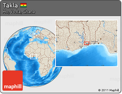 Shaded Relief Location Map of Takla
