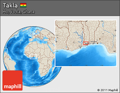 Shaded Relief Location Map of Takla