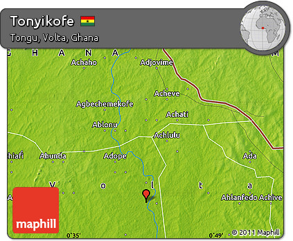 Physical Map of Tonyikofe