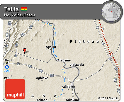 Shaded Relief Map of Takla