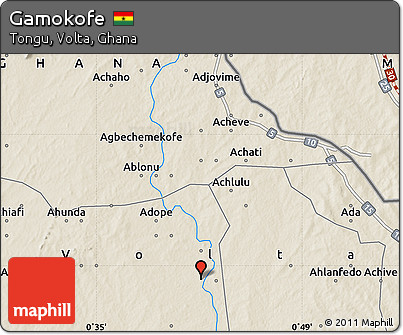 Shaded Relief Map of Gamokofe