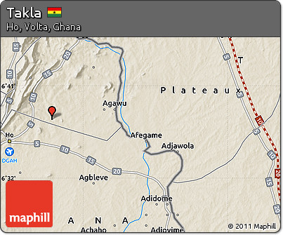 Shaded Relief Map of Takla