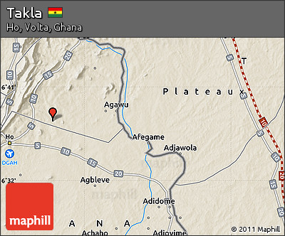 Shaded Relief Map of Takla