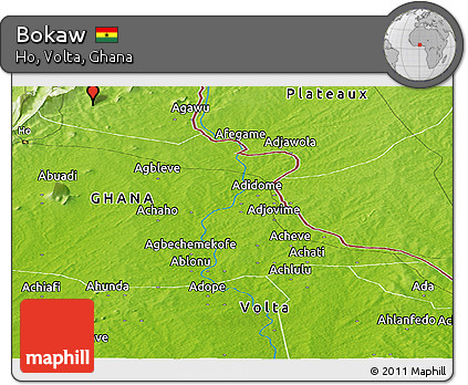 Physical Panoramic Map of Bokaw