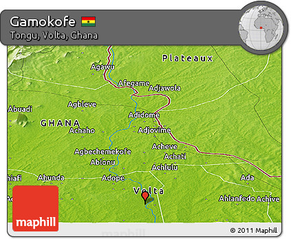 Physical Panoramic Map of Gamokofe