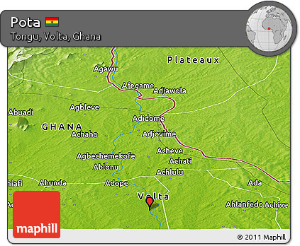 Physical Panoramic Map of Pota