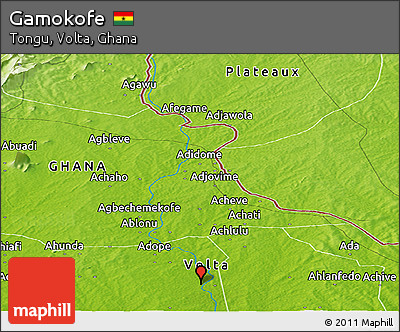 Physical Panoramic Map of Gamokofe