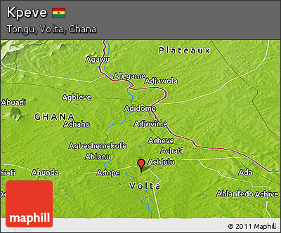 Physical Panoramic Map of Kpeve