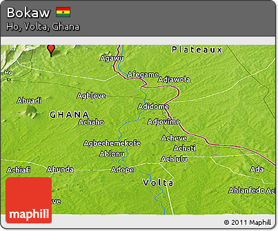 Physical Panoramic Map of Bokaw