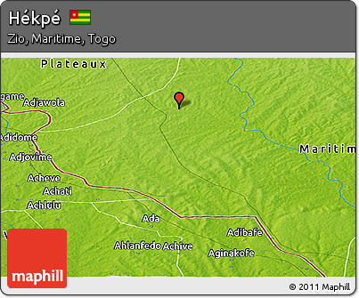 Physical Panoramic Map of Hékpé