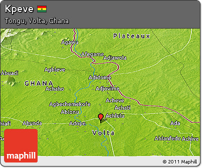 Physical Panoramic Map of Kpeve