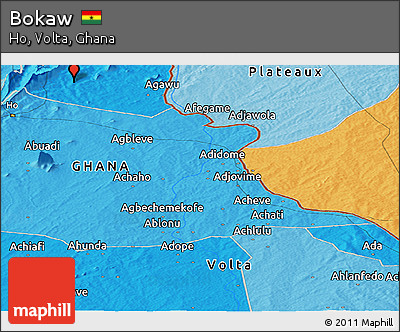 Political Panoramic Map of Bokaw
