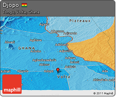 Political Panoramic Map of Djopo