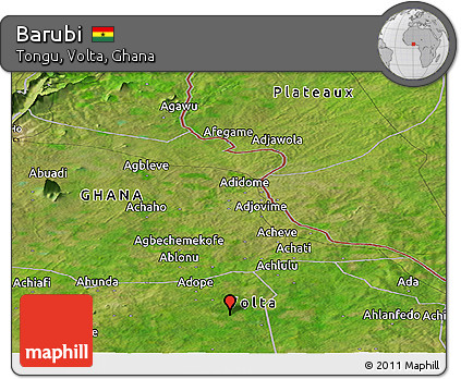 Satellite Panoramic Map of Barubi