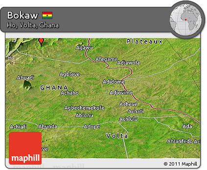 Satellite Panoramic Map of Bokaw