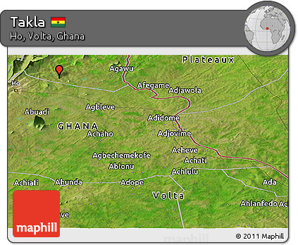 Satellite Panoramic Map of Takla