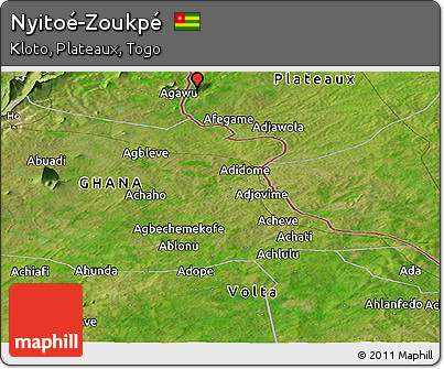 Satellite Panoramic Map of Nyitoé-Zoukpé