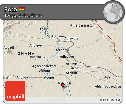 Shaded Relief Panoramic Map of Pota