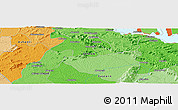 Political Panoramic Map of the area around 6° 28' 13" N, 0° 46' 30" W