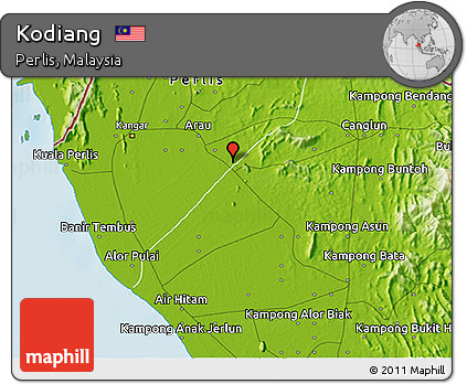 Physical 3D Map of Kodiang