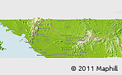 Physical Panoramic Map of the area around 6° 28' 13" N, 100° 22' 30" E