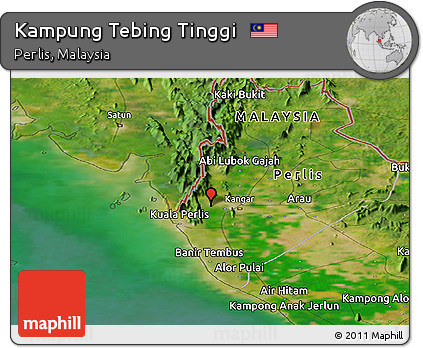 Satellite Panoramic Map of Kampung Tebing Tinggi