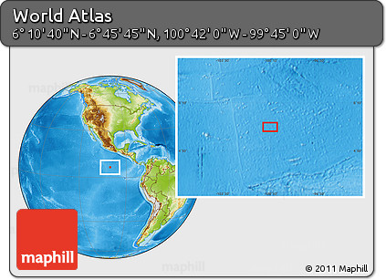 Physical Location Map of the Area around 6° 28' 13" N, 100° 13' 29" W