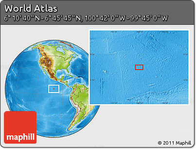 Physical Location Map of the Area around 6° 28' 13" N, 100° 13' 29" W